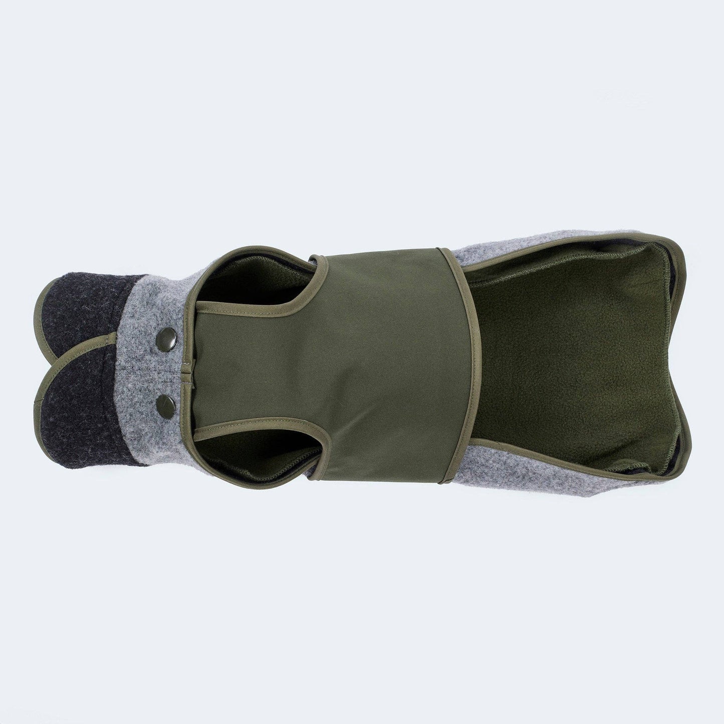 Lodenmantel mit ausknöpfbarem Fleece für Dackel und kleine Hunde